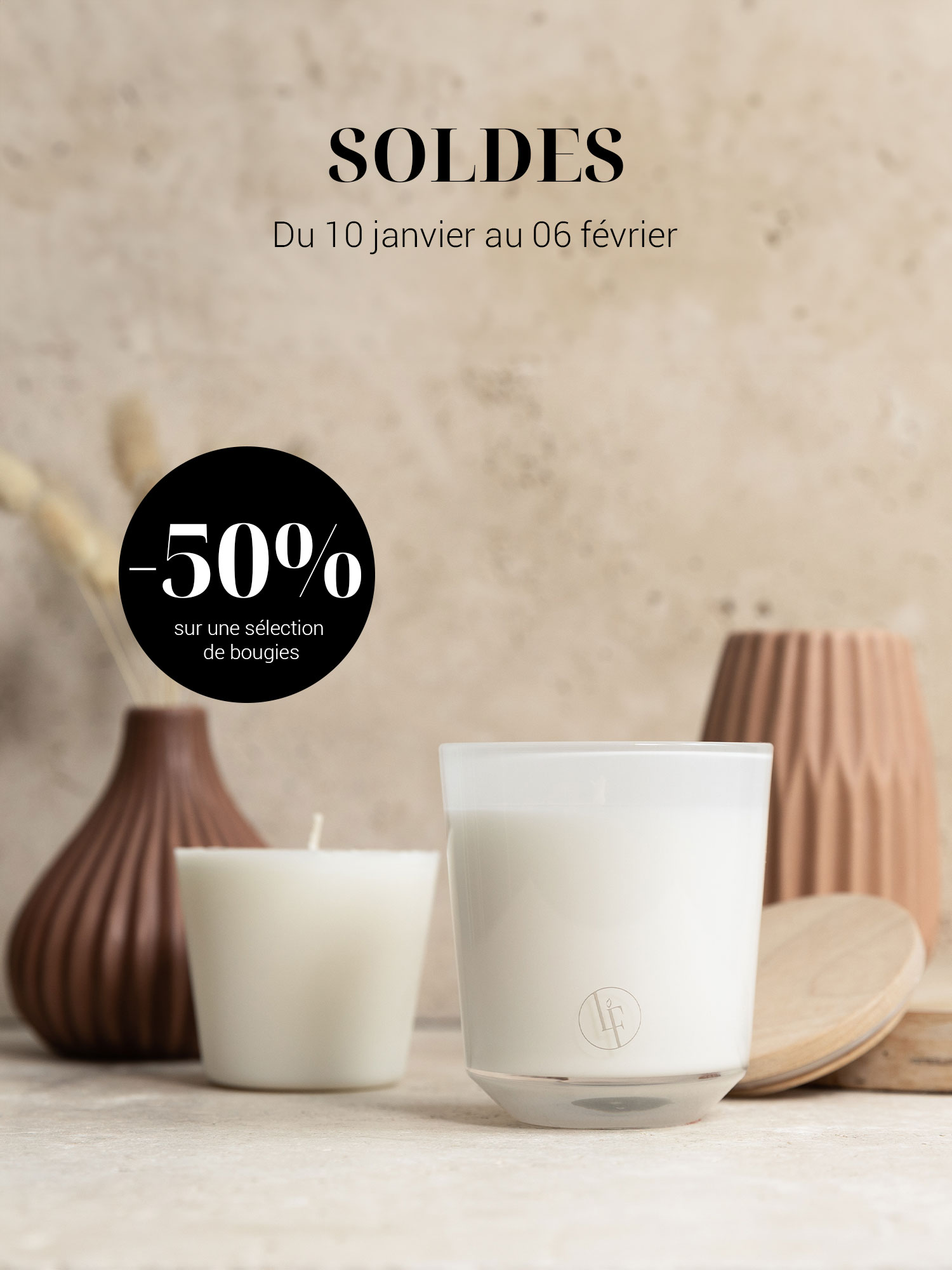 Bougie Sable Cylindre 25h Pure Candle